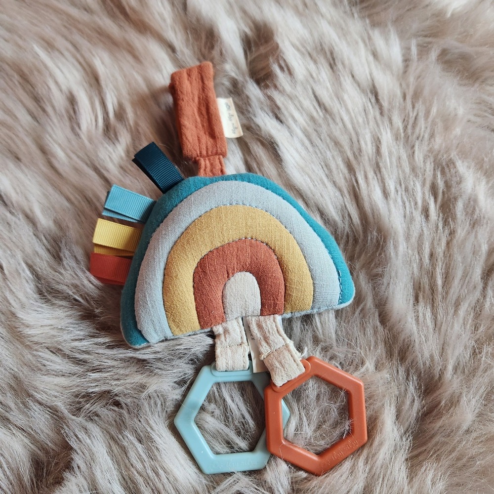 Itzy Ritzy Rainbow Taggie Teether Crinkle Baby Toy